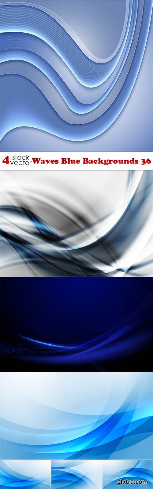 Vectors - Waves Blue Backgrounds 36