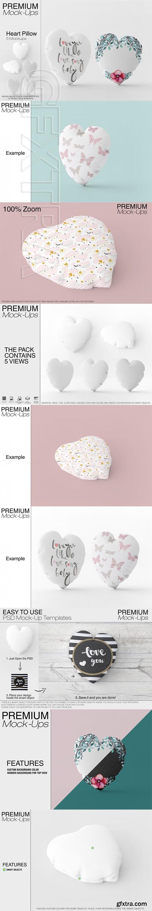 Heart Pillow Mockup Pack