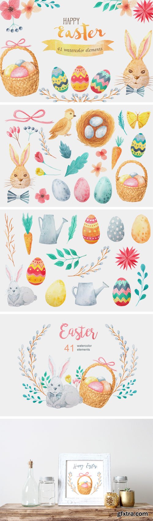 Designbundles - Watercolor Easter Set 13961