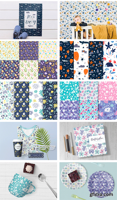 Meadow - 50 Vector Seamless Patterns