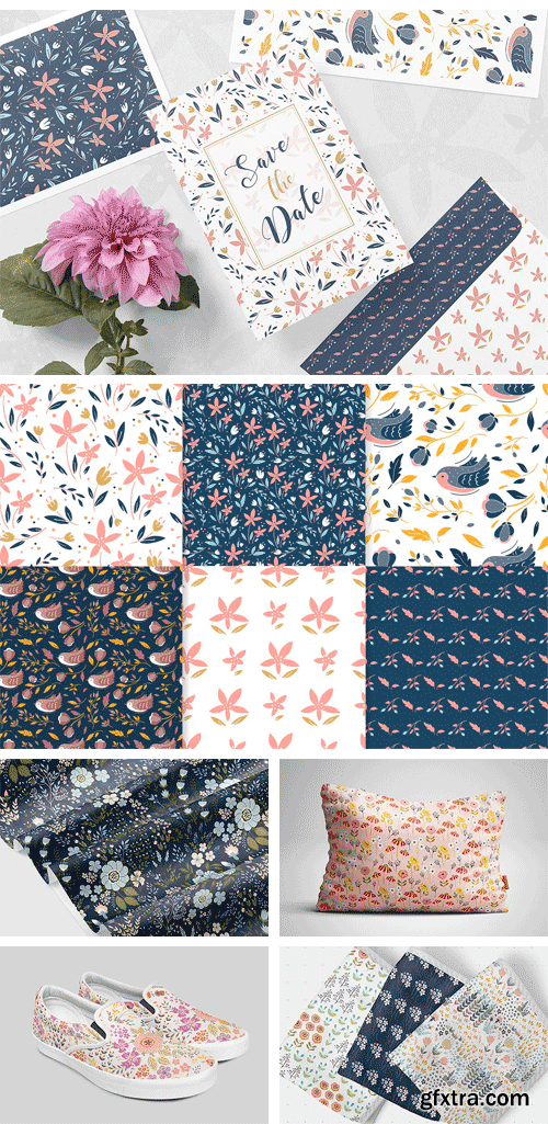 Meadow - 50 Vector Seamless Patterns