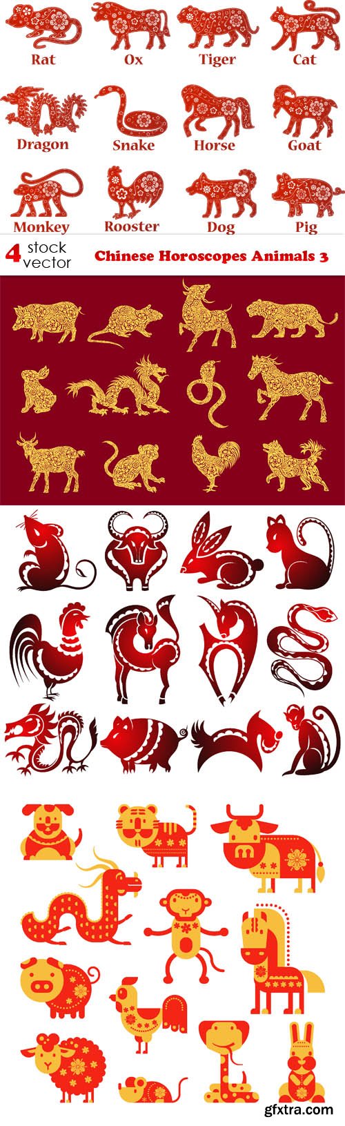Vectors - Chinese Horoscopes Animals 3