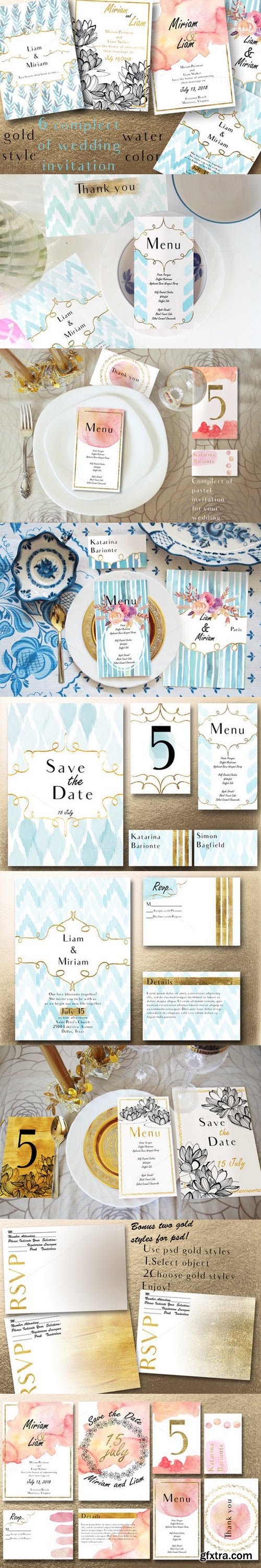 CM - 5 invitation Gold Style pastel tone 676762