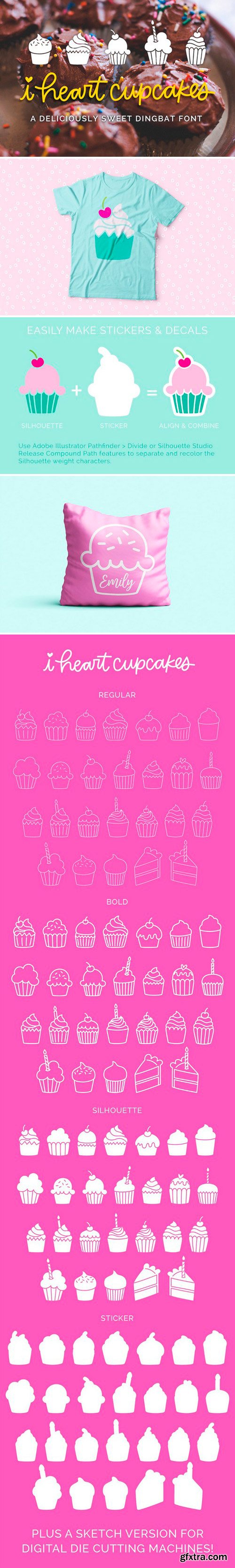 CM - I Heart Cupcakes Dingbat Font 2544939