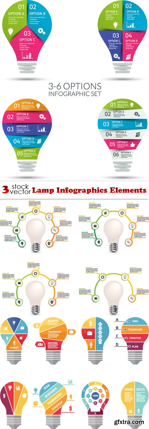 Vectors - Lamp Infographics Elements