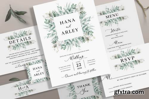 Foliage Wedding Invitation Suite