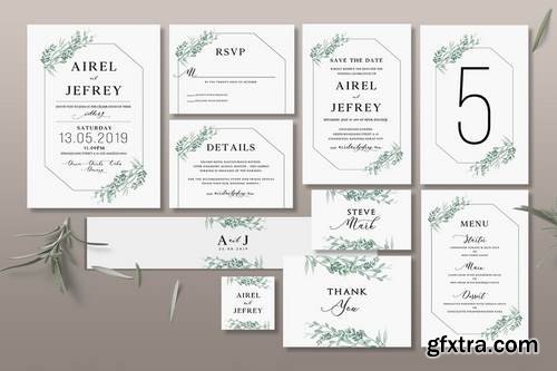 Foliage Wedding Invitation Suite