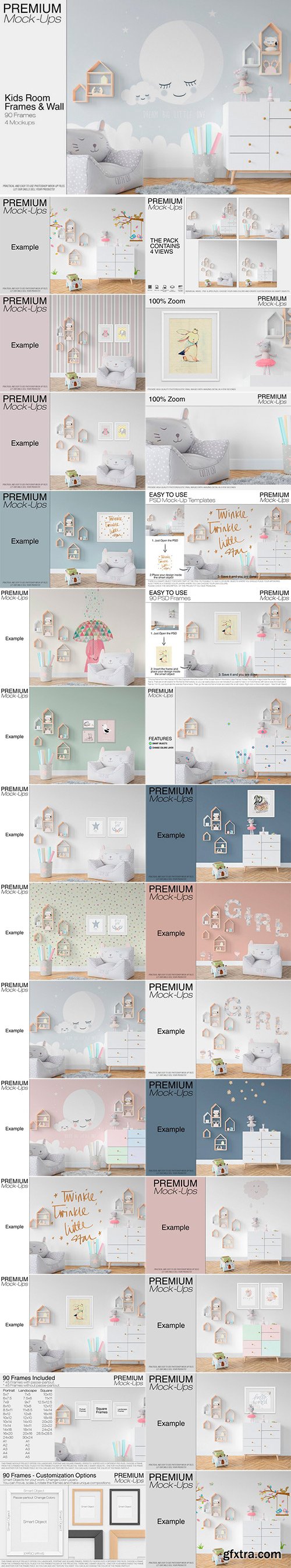 CM - Kids Room - Wall &amp; 90 Custom Frames 2478220