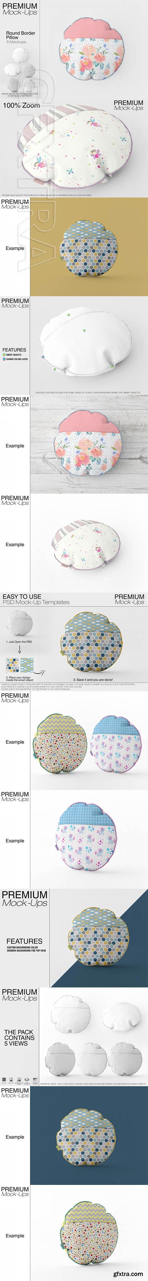 Round Borderd Pillow Mockup Pack