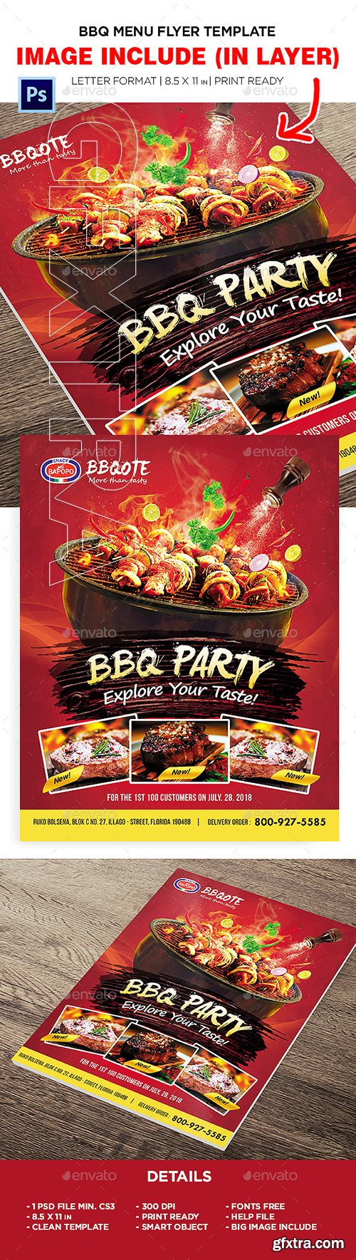 GraphicRiver - Food Menu - Restaurant BBQ Menu Flyer 22310432