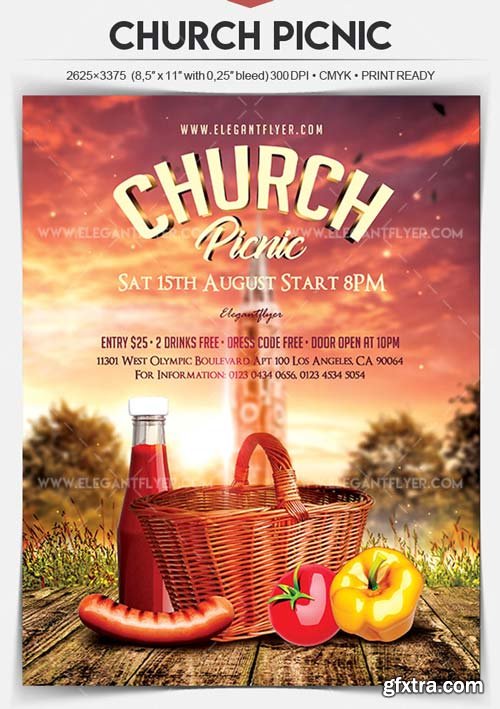 Church Picnic V8 2018 Flyer PSD Template