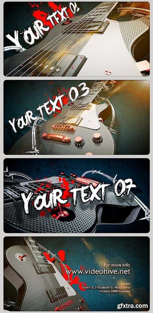 Videohive Rock Guitar Text Opener 3735860