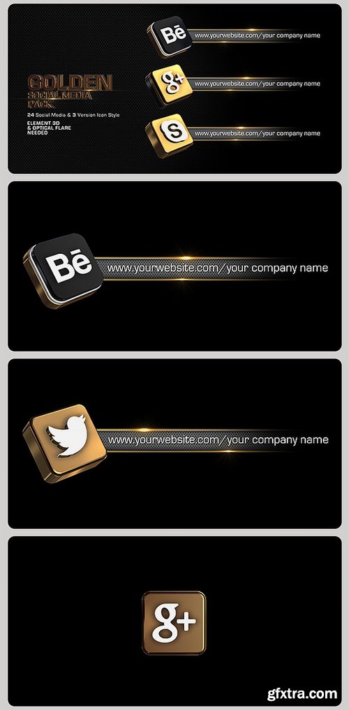 Videohive Golden Social Media Pack 4589950