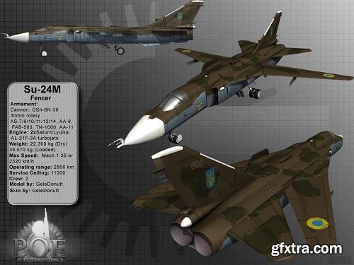 Sukhoi Su-24 Aircraft 3d Model