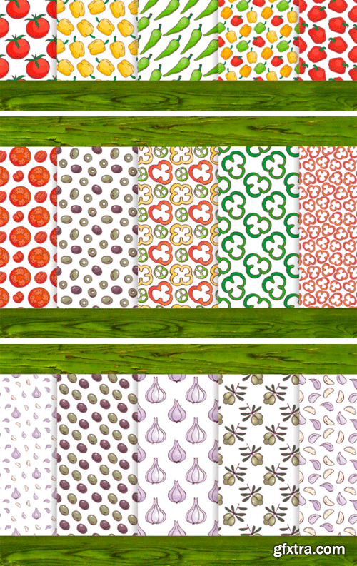 Creativefabrica - 20 Seamless Vegetables Themed Patterns