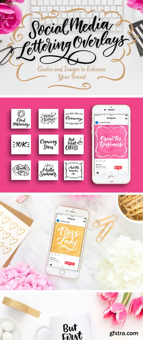 Creativefabrica - Social Media Lettering Overlays