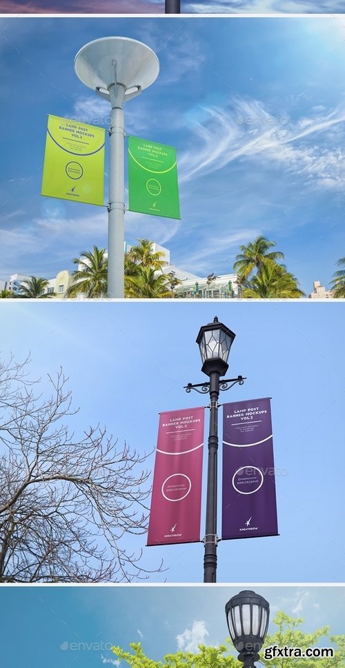 GraphicRiver - City Lamp Post Banners Mock-Ups Vol2 19500986