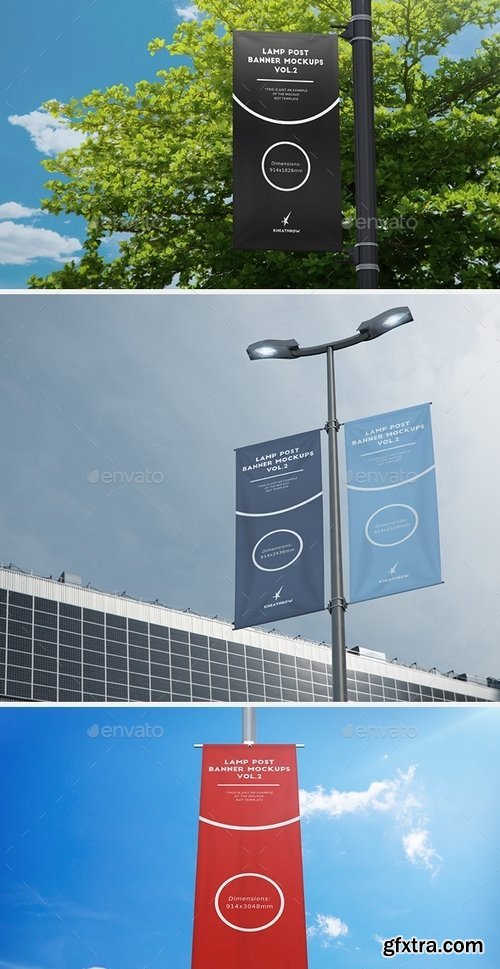 GraphicRiver - City Lamp Post Banners Mock-Ups Vol2 19500986