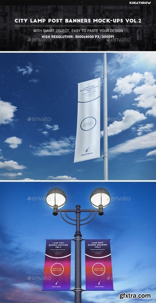 GraphicRiver - City Lamp Post Banners Mock-Ups Vol2 19500986