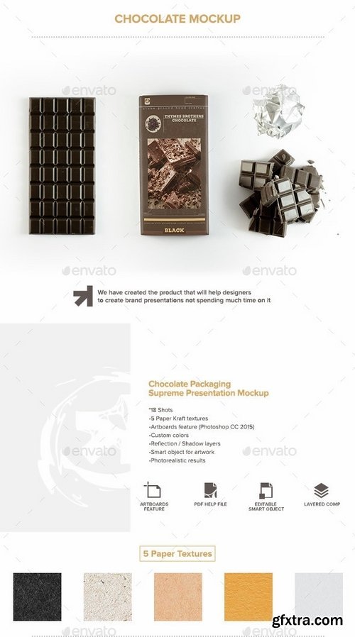 GraphicRiver - Chocolate Bar Packaging Mockup 1543391