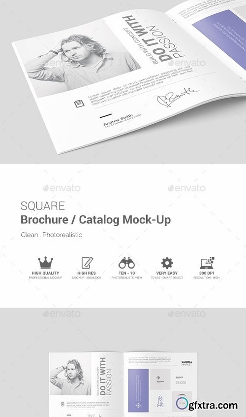 GraphicRiver - Square Brochure Catalog Mock-Up 19416453