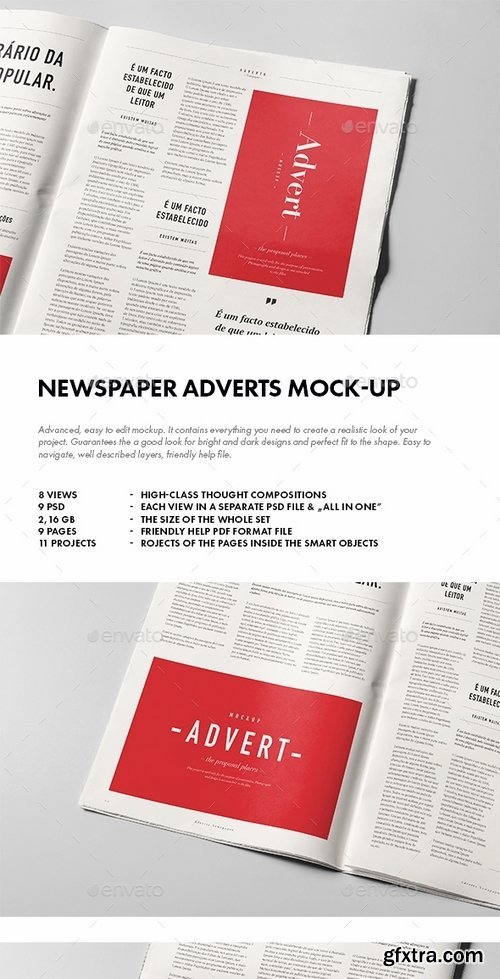 GraphicRiver - Newspaper Adverts Mock-up 14939152