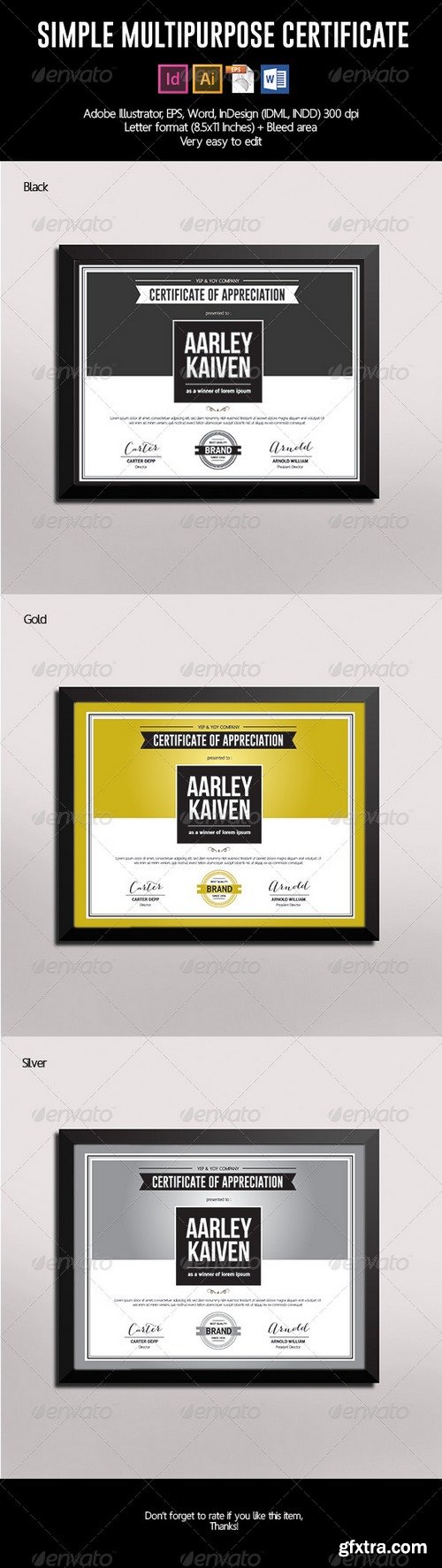 Graphicriver - Simple Multipurpose Certificates 7387689