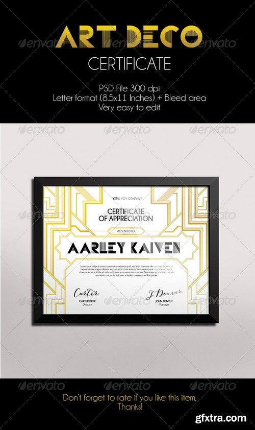 Graphicriver - Art Deco Certificate 7383413