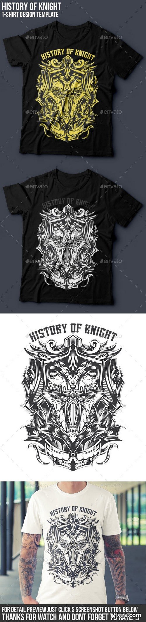 Graphicriver - History of Knight T-shirt Design 12873327