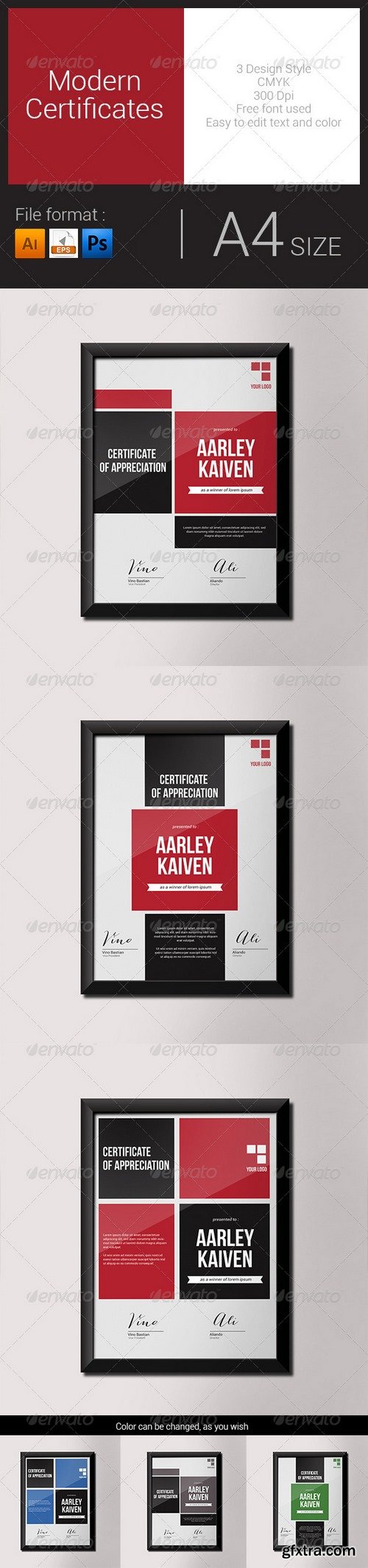 Graphicriver - Modern Certificates 8037458