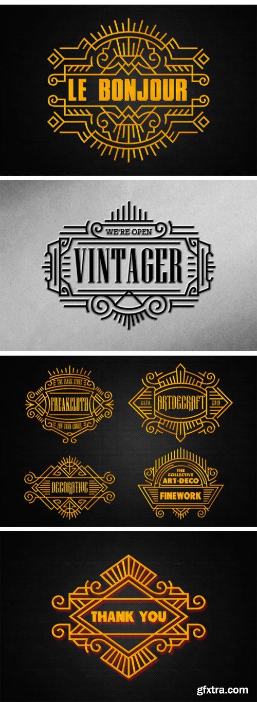 Creativefabrica - Art Deco – Vintage Badges Vol. II