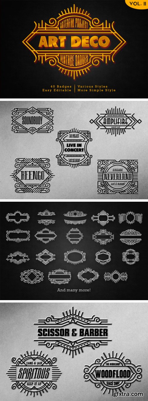 Creativefabrica - Art Deco – Vintage Badges Vol. II