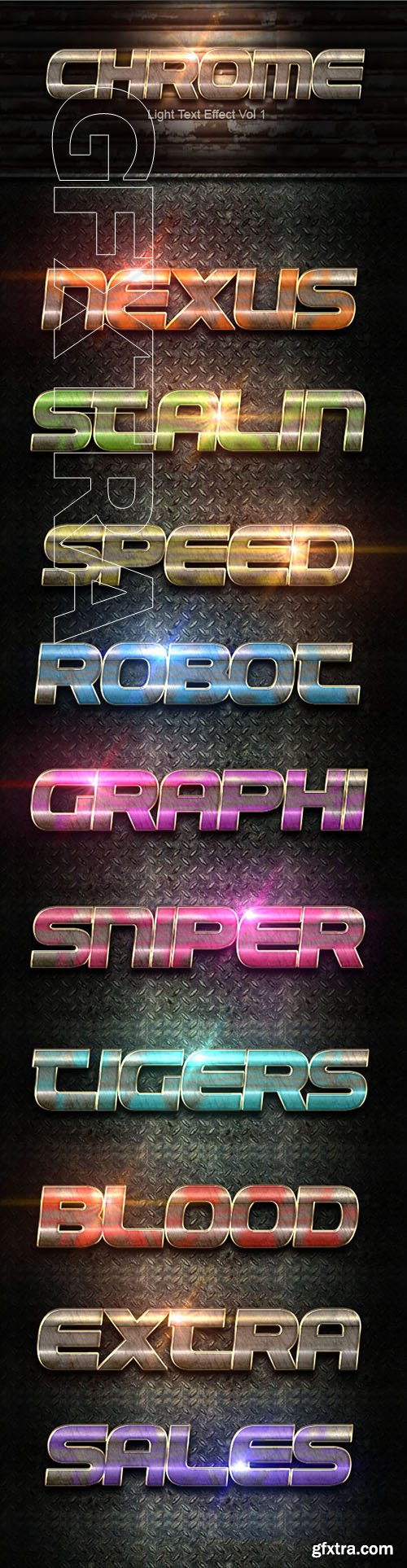 GraphicRiver - Chrome Light Text Effect 40 22223798