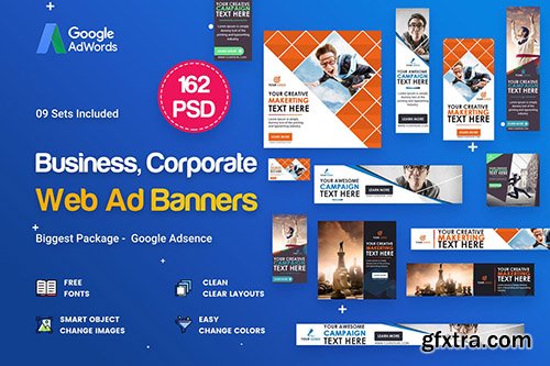 Multipurpose, Business Banners Ad - 162 PSD