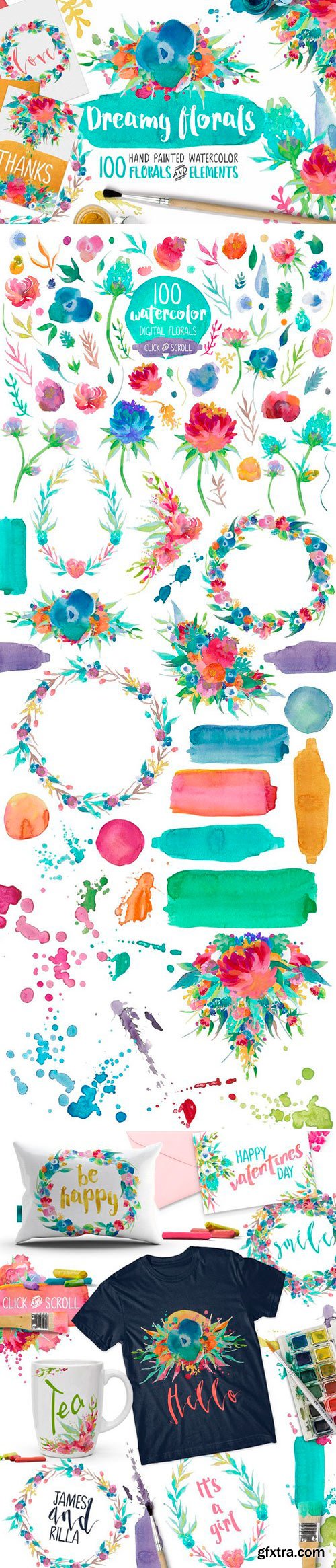 CM - Dreamy Florals Watercolor Bundle 367658