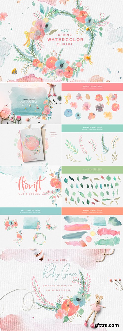 CM - Spring Watercolor Clipart Set 2408056