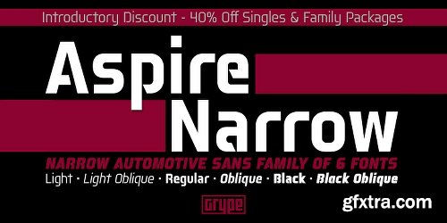 Aspire Narrow Font Family - 6 Fonts