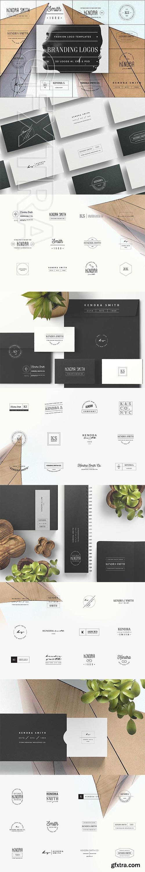 CreativeMarket - 50 Branding Fashion Minimal Logos 2766905