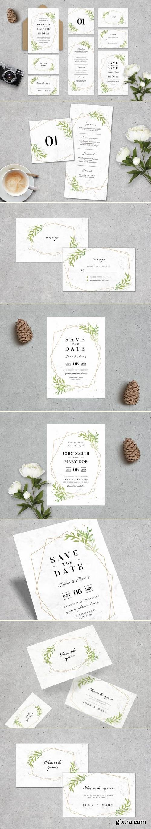 Geometric Wedding Invitation Suite