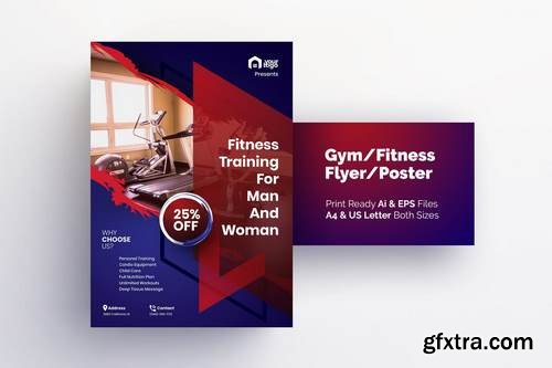 Fitness Training for Men & Women - Gym Flyer