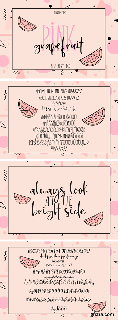 Fontbundles - Pink Grapefruit Font Duo 81303