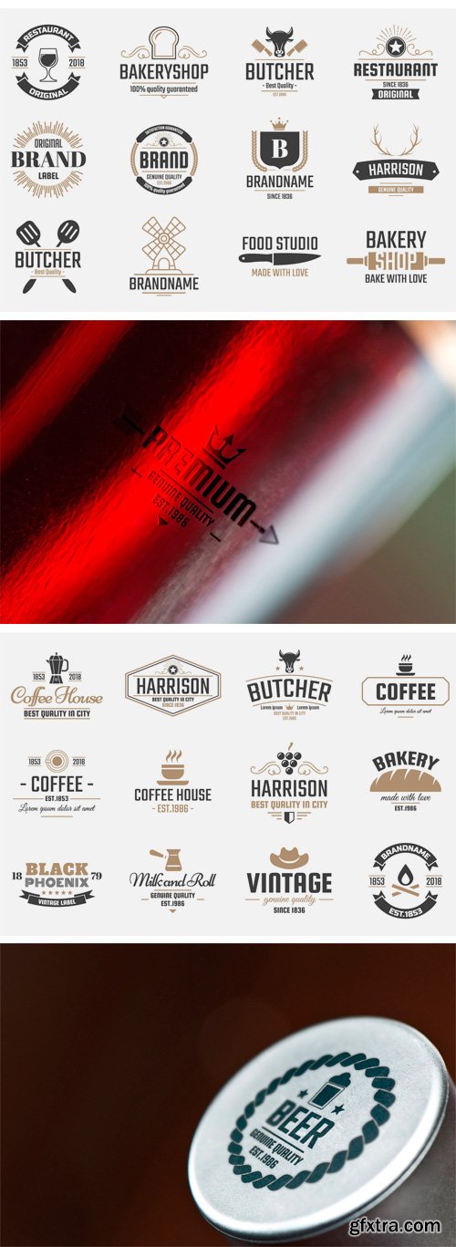 Designbundles -  42 Vintage Logo Set 56013