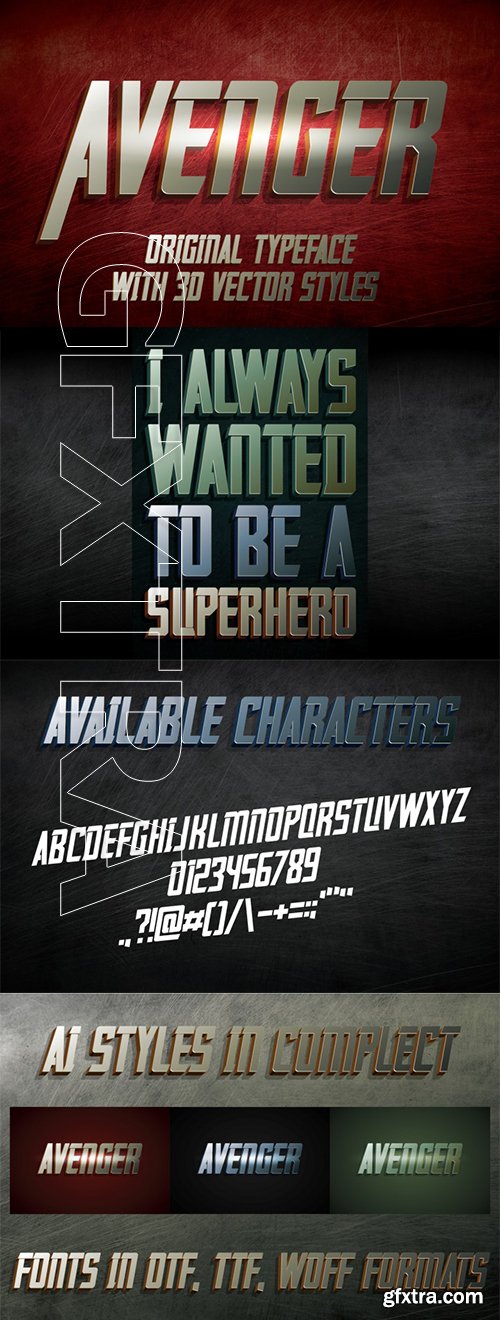 Avenger label typeface