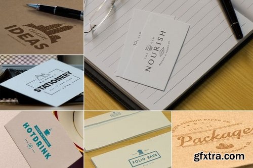 Photorealistic Paper Logo Mockups