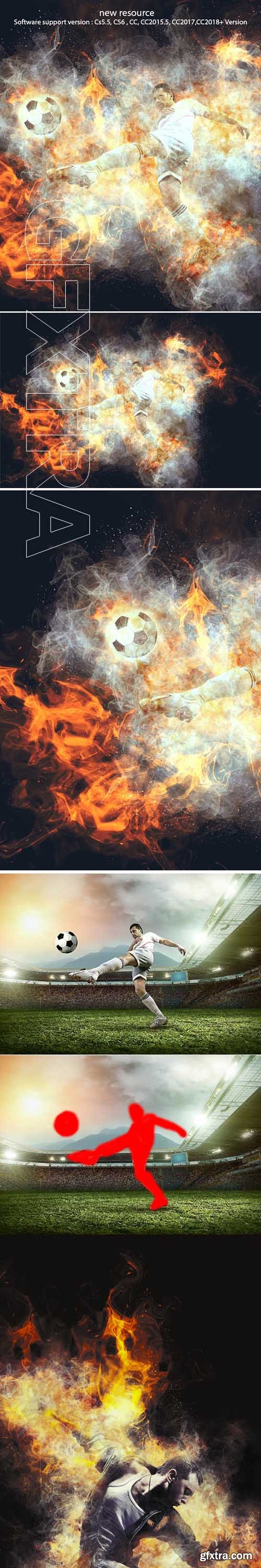 GraphicRiver - Real Fire & Smoke Photoshop Action 22230465