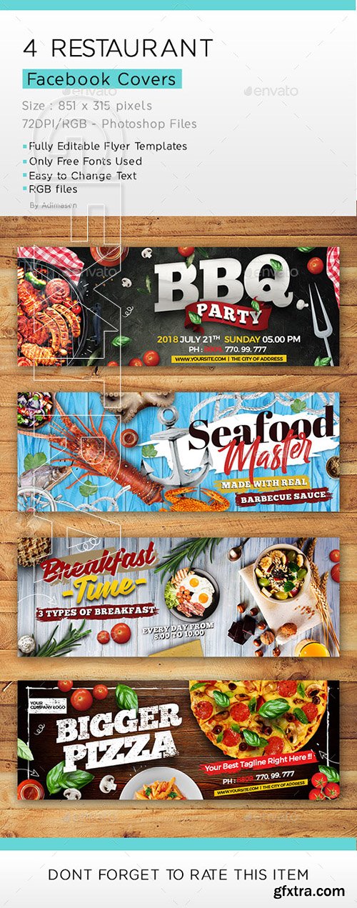 GraphicRiver - Restaurant Facebook covers 22329471