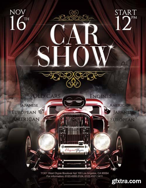 Car Show V5 2018 Flyer PSD Template