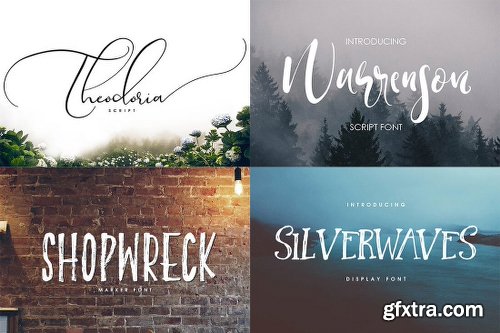 100+ Fonts and 2000 Professional Graphics