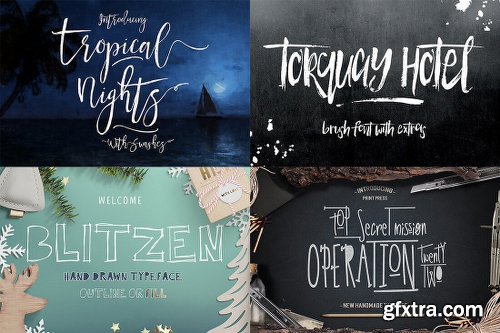 100+ Fonts and 2000 Professional Graphics