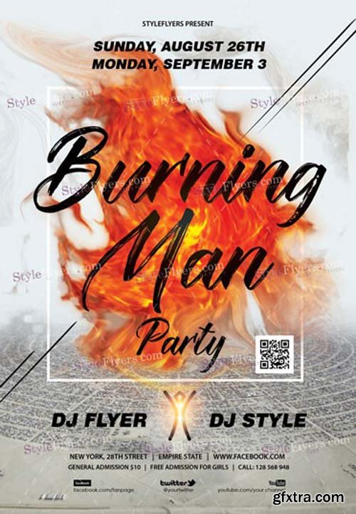 Burning Man V1 2018 PSD Flyer Template